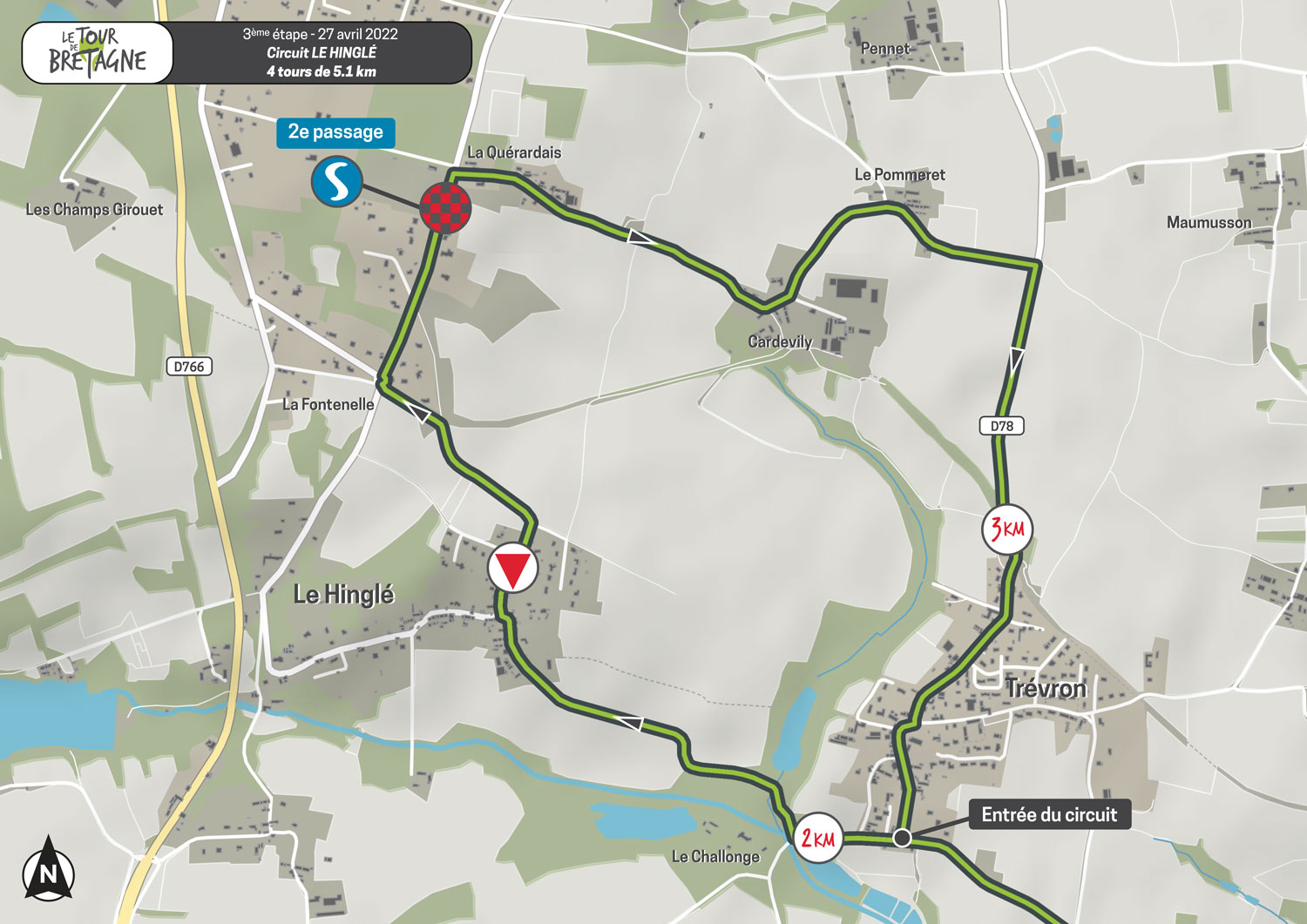 Étape 3 LOHÉAC / LE HINGLÉ Tour de Bretagne